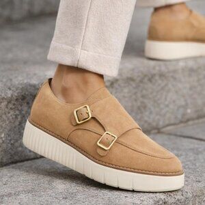 New COLE HAAN Platform Women Suede Grand City Platform Monk Strap Shoes Size 7